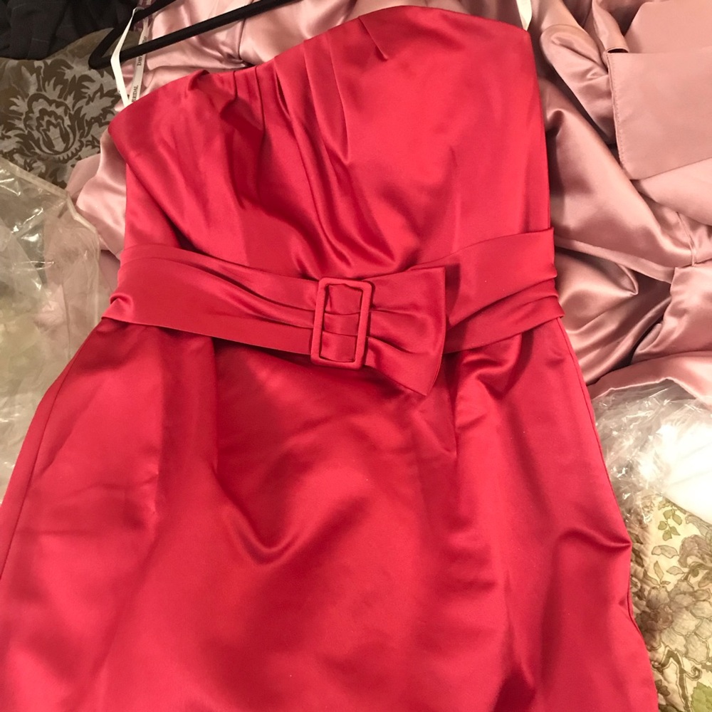 David’s Bridal Strapless Begonia Gown size 10